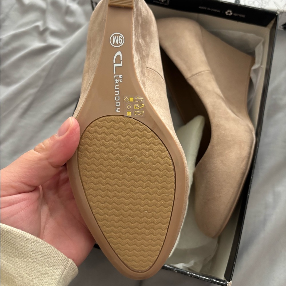 CL by Laundry Nude/Taupe Suede Wedge Pumps - Picture 3 of 3